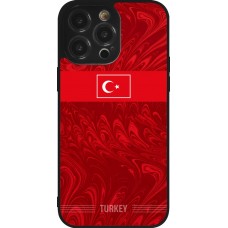 Coque iPhone 14 Pro Max - Silicone rigide noir Maillot de football Turquie 2026 personnalisable