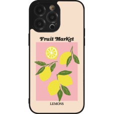 Coque iPhone 14 Pro Max - Silicone rigide noir Fruit market lemons 2026