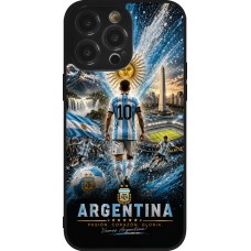 Coque iPhone 14 Pro Max - Silicone rigide noir Football Argentine splash 2026
