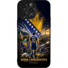 Coque iPhone 14 Pro Max - Silicone rigide noir Football Bosnie-Herzégovine splash 2026