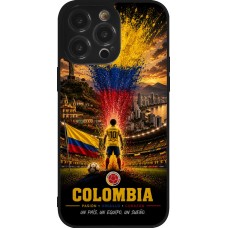 Coque iPhone 14 Pro Max - Silicone rigide noir Football Colombie splash 2026