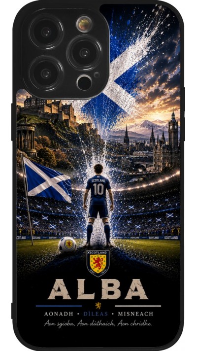 Coque iPhone 14 Pro Max - Silicone rigide noir Football Écosse splash 2026