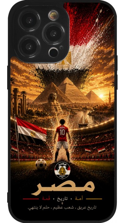 Coque iPhone 14 Pro Max - Silicone rigide noir Football Égypte splash 2026
