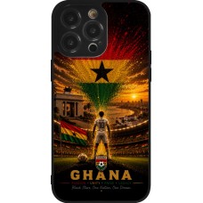 Coque iPhone 14 Pro Max - Silicone rigide noir Football Ghana splash 2026