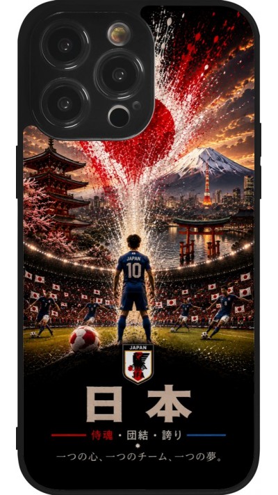 Coque iPhone 14 Pro Max - Silicone rigide noir Football Japon splash 2026