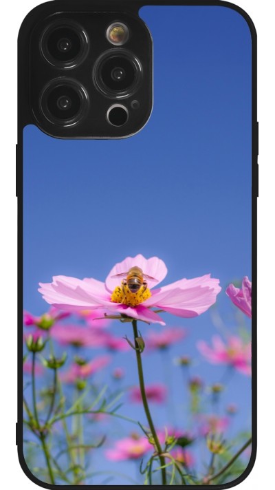 Coque iPhone 14 Pro Max - Silicone rigide noir Bee on a flower Spring 2026