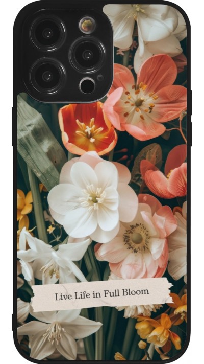 Coque iPhone 14 Pro Max - Silicone rigide noir Full Bloom Spring 2026