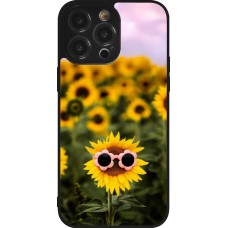 Coque iPhone 14 Pro Max - Silicone rigide noir Sunflower with glasses Spring 2026