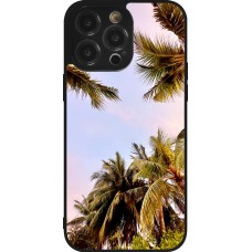 Coque iPhone 14 Pro Max - Silicone rigide noir Summer 2023 palm tree vibe