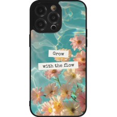 Coque iPhone 14 Pro Max - Silicone rigide noir Summer 2025 Grow with the flow