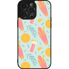 Coque iPhone 14 Pro Max - Silicone rigide noir Summer 2025 Pattern citron