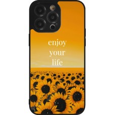 Coque iPhone 14 Pro Max - Silicone rigide noir Summer 2026 Enjoy your life