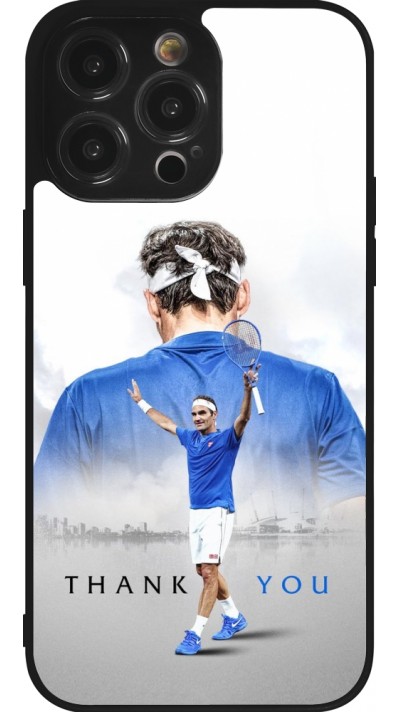 Coque iPhone 14 Pro Max - Silicone rigide noir Thank you Roger