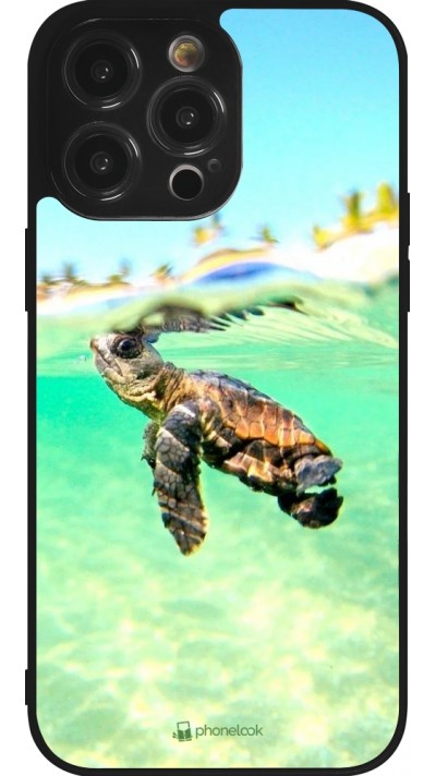Coque iPhone 14 Pro Max - Silicone rigide noir Turtle Underwater