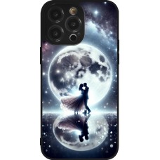 Coque iPhone 14 Pro Max - Silicone rigide noir Valentine 2024 Love under the moon
