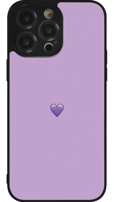 Coque iPhone 14 Pro Max - Silicone rigide noir Valentine 2023 purpule single heart