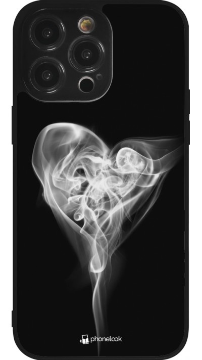 Coque iPhone 14 Pro Max - Silicone rigide noir Valentine 2022 Black Smoke