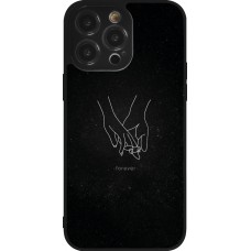 Coque iPhone 14 Pro Max - Silicone rigide noir Valentine 2023 hands forever