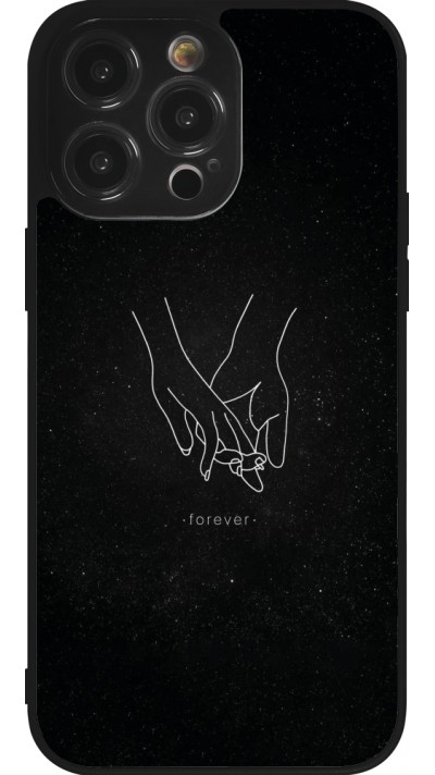 Coque iPhone 14 Pro Max - Silicone rigide noir Valentine 2023 hands forever