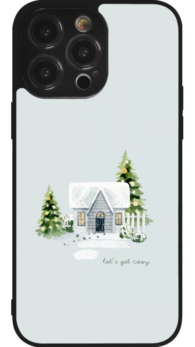 Coque iPhone 14 Pro Max - Silicone rigide noir Winter 25 Cosy House
