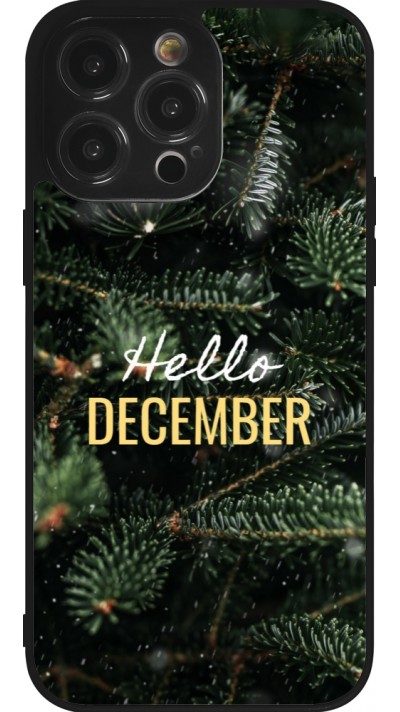 Coque iPhone 14 Pro Max - Silicone rigide noir Winter 25 Winter hello december