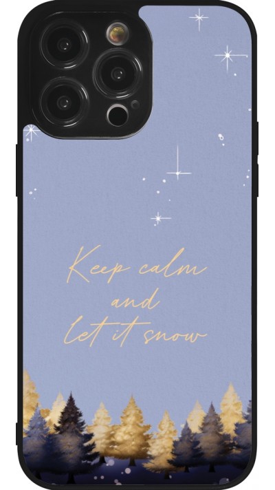 Coque iPhone 14 Pro Max - Silicone rigide noir Winter 25 Winter illustration of trees