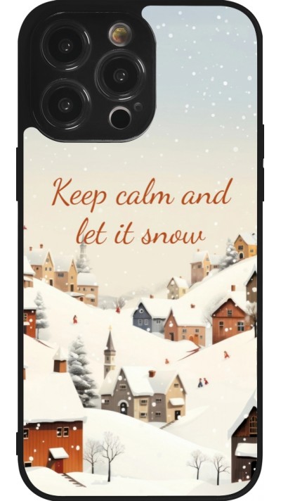 Coque iPhone 14 Pro Max - Silicone rigide noir Winter 25 Winter Keep calm and let it snow