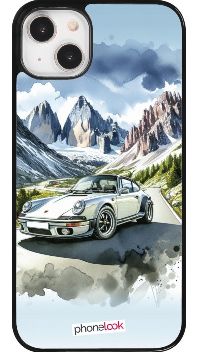 Coque iPhone 14 Plus - Porsche 911 Mountain Watercolor
