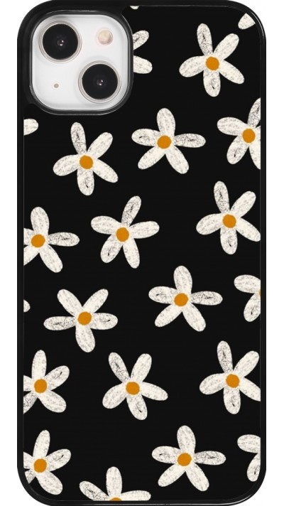 Coque iPhone 14 Plus - Easter 2024 white on black flower