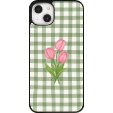 Coque iPhone 14 Plus - Green vichy tulips 2026