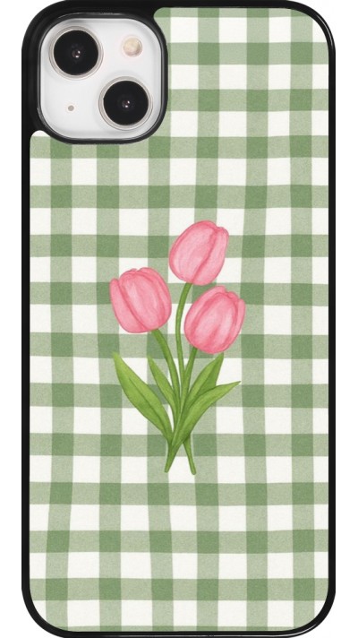 Coque iPhone 14 Plus - Green vichy tulips 2026
