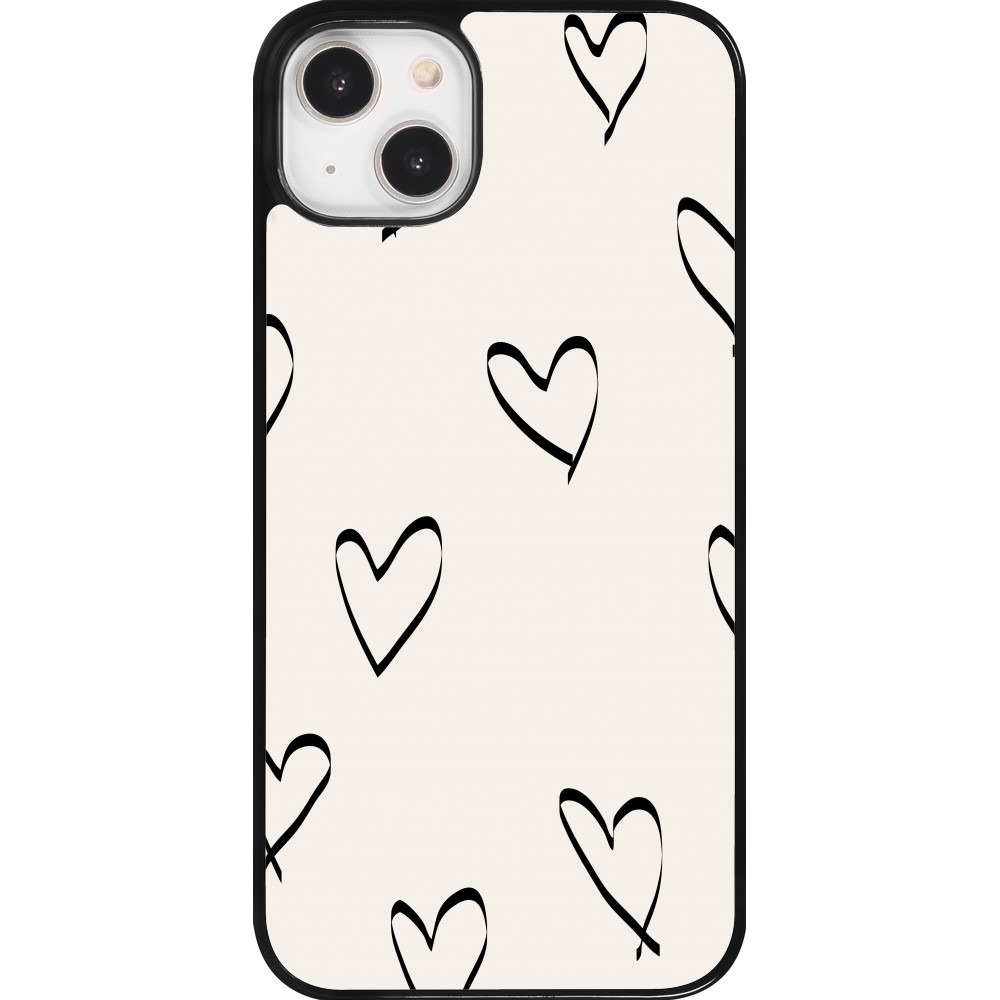 Coque iPhone 14 Plus - Valentine 2023 minimalist hearts