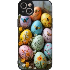 Coque iPhone 14 Plus - Silicone rigide noir Easter 2026 Eggs with bees