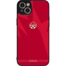 Coque iPhone 14 Plus - Silicone rigide noir Maillot de football Canada 2026 personnalisable