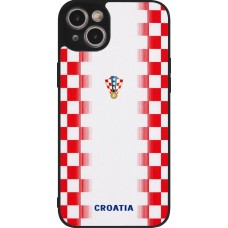 Coque iPhone 14 Plus - Silicone rigide noir Maillot de football Croatie 2026 personnalisable