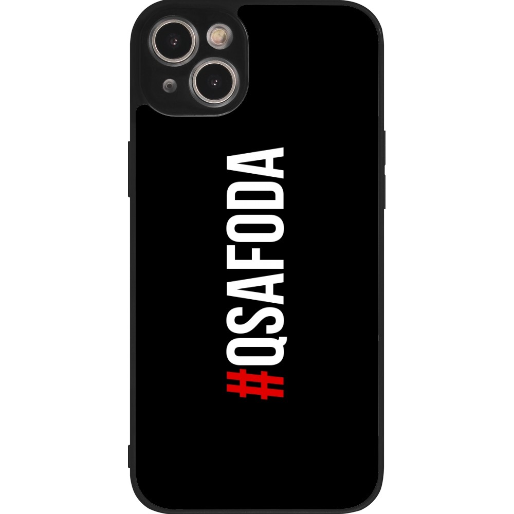 Coque iPhone 14 Plus - Silicone rigide noir Qsafoda 1