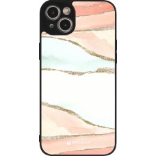 Coque iPhone 14 Plus - Silicone rigide noir Shimmering Orange