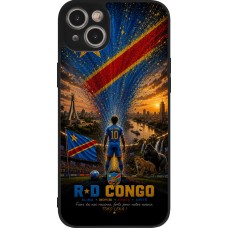 Coque iPhone 14 Plus - Silicone rigide noir Football République démocratique du Congo splash 2026