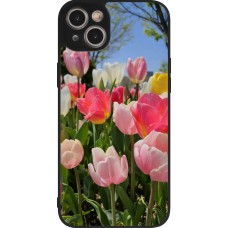 Coque iPhone 14 Plus - Silicone rigide noir Tulips 2026