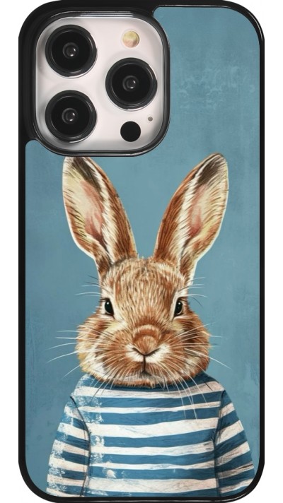 Coque iPhone 14 Pro - Easter 2026 Rabbit navy