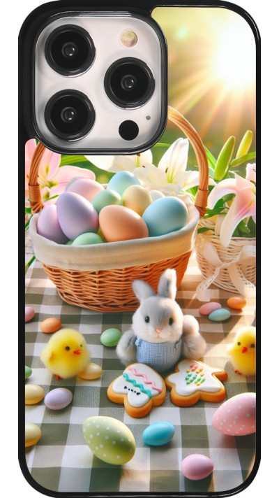 Coque iPhone 14 Pro - Easter 2025 Panier Pâques