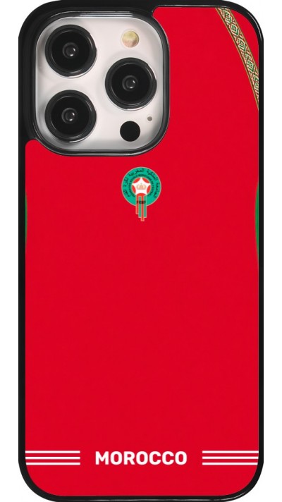Coque iPhone 14 Pro - Maillot de football Maroc 2026 personnalisable