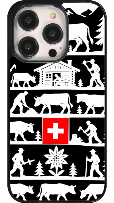 Coque iPhone 14 Pro - Poya Suisse 1 noir
