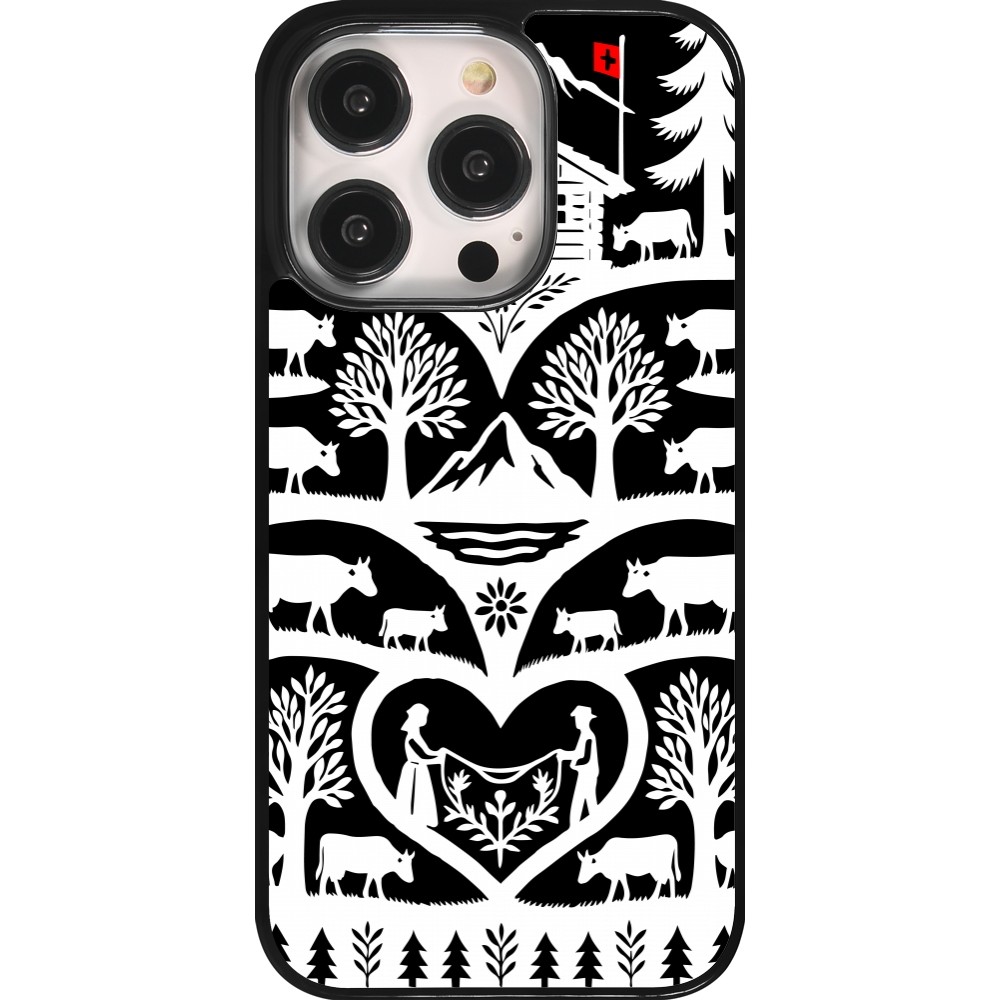 Coque iPhone 14 Pro - Poya Suisse 2 noir