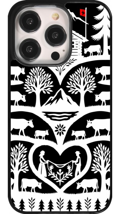 Coque iPhone 14 Pro - Poya Suisse 2 noir