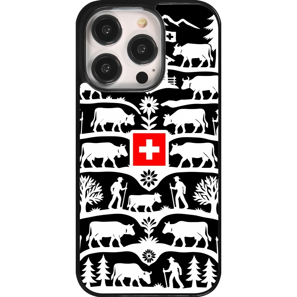Coque iPhone 14 Pro - Poya Suisse 3 noir