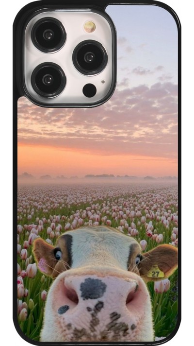 iPhone 14 Pro Case Hülle - Cow with tulips Spring 2026