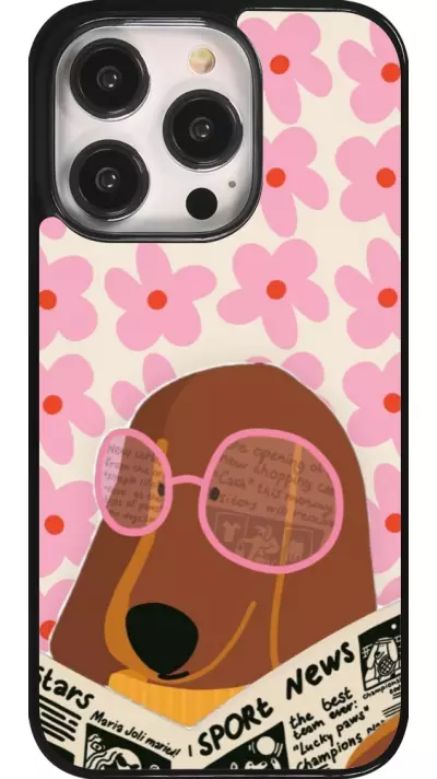 Coque iPhone 14 Pro - Dog with newspaper Spring 2026