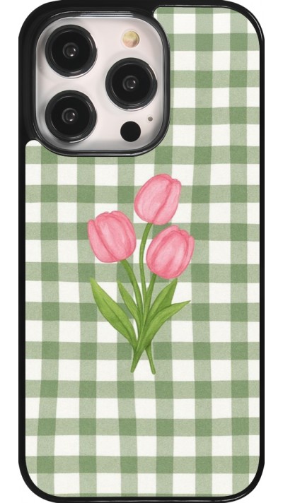 iPhone 14 Pro Case Hülle - Green vichy tulips Spring 2026
