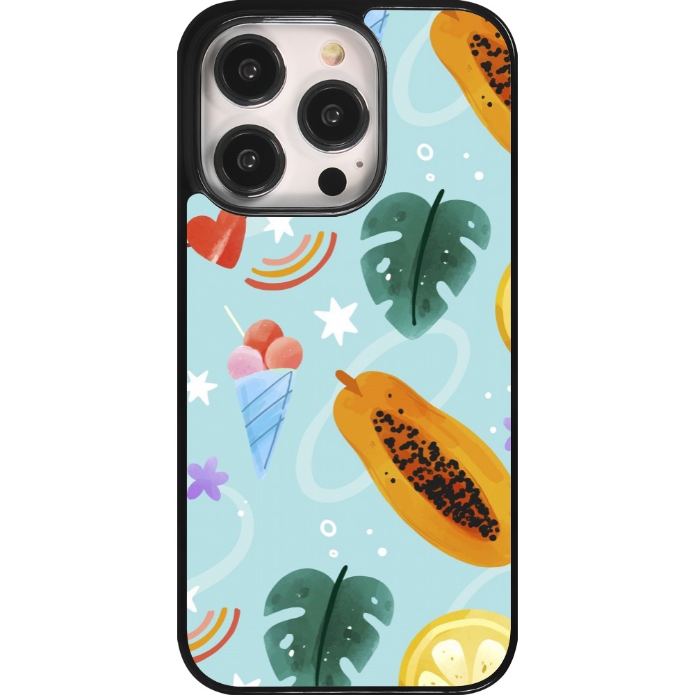 Coque iPhone 14 Pro - Summer 2025 Pattern papaya